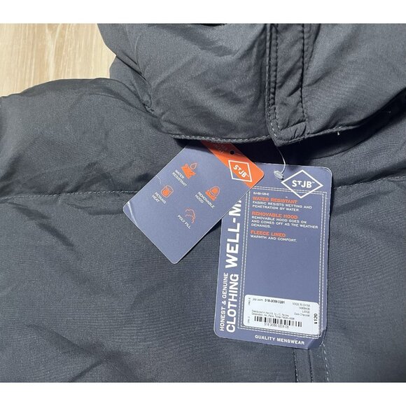NWT St. John’s Bay Gray Cold Weather Puffer Jacket - Men Size L - Picture 6 of 16